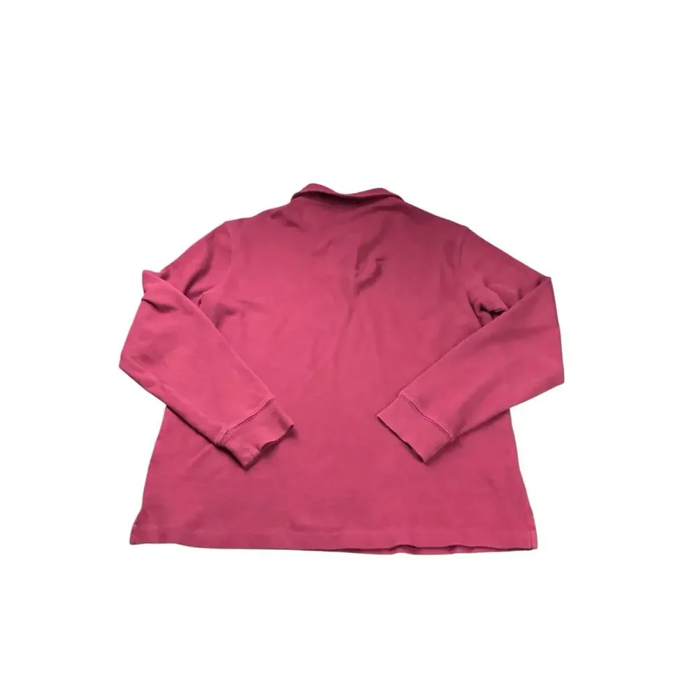 Polo Ralph Lauren M Estate Rib Burgundy Cotton Quarter Zip Pullover Flesh Pony